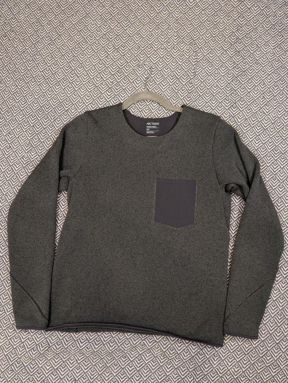 Arc’teryx Women’s S/P Black Wool Blend Pocket Crewneck Sweater